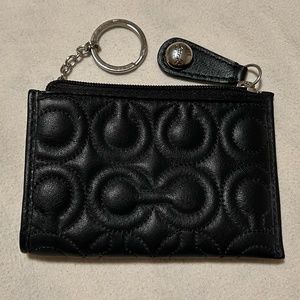 Coach women's leather wallet small ID card black NWOT